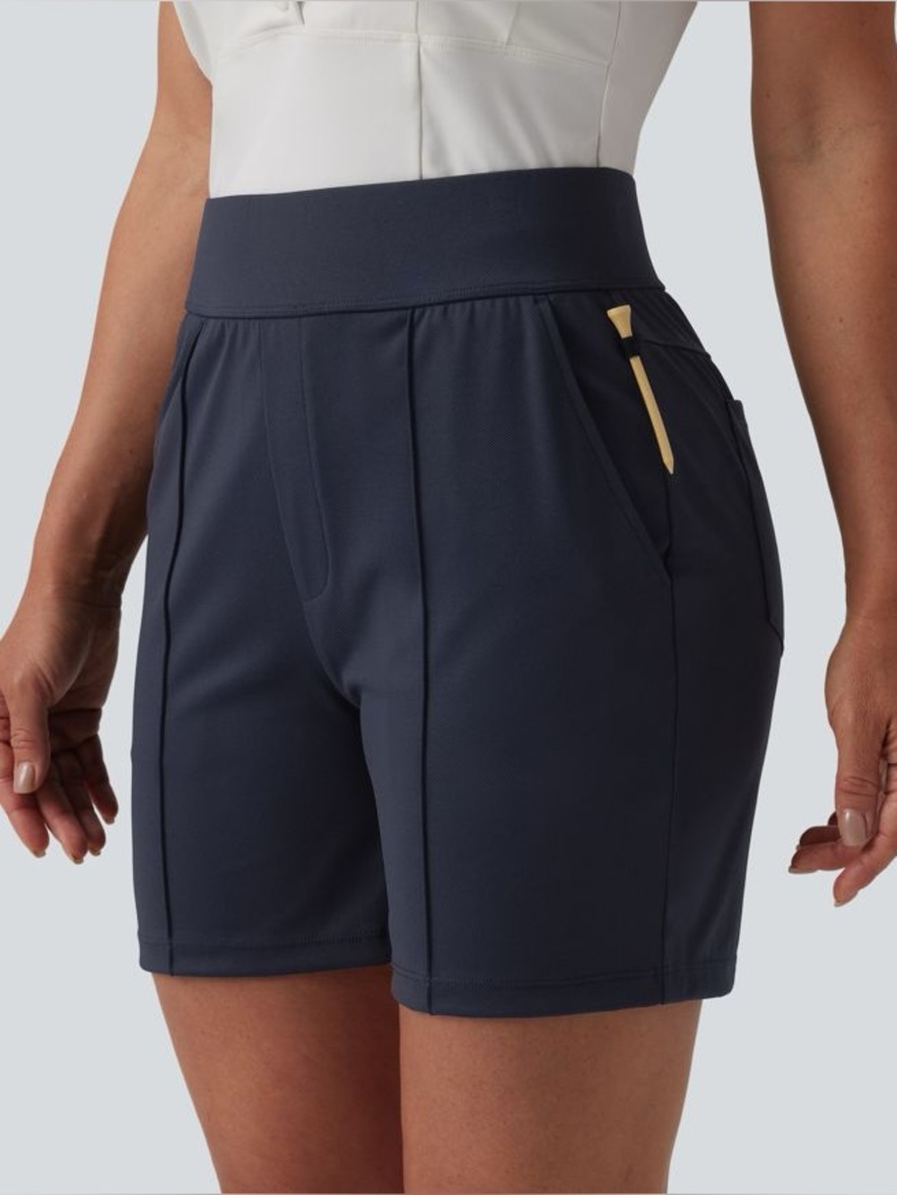 Halara Mid High Waisted Quick Dry Golf Shorts with Pockets 5''-Golf Tee-UPF40+ S